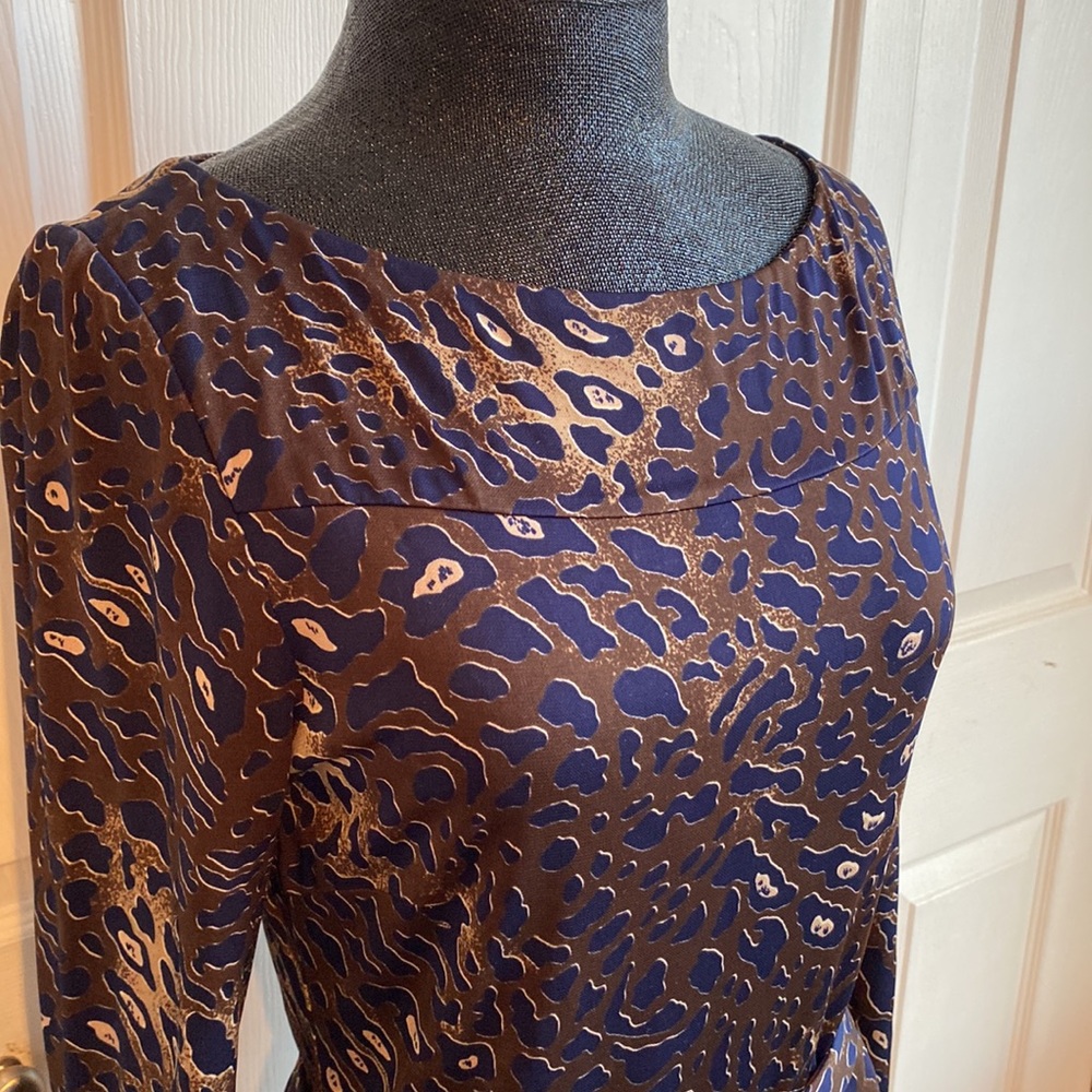 Tory Burch Navy, Brown and Gold Pattern Dress - Picture 6 of 6